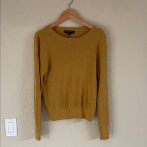 Ann Taylor Mustard Crew Neck Sweater